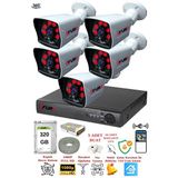 Fury 5525A 5 Kameralı 1080P Görüntü 320GB 6 Atom Gece Görüşlü Full HD Akıllı Güvenlik Kamerası