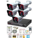 Fury 5525A 5 Kameralı 5MP Lensli 1080P 2MP Görüntü 500GB 6 Atom Gece Görüşlü Full HD Güvenlik Kamerası