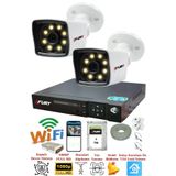 Fury 5525W 2 Kameralı 5MP Lens 1080P 2MP Color Görüntü 1TB 8 Warm Led Gece Görüş Full HD Güvenlik Kamera