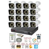 Fury 5525W 320 16 Kameralı 5MP Lens 1080P 2MP Color Görüntü 8 Warm Led Gece Görüş Full HD Güvenlik Kamera