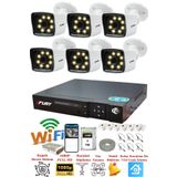 Fury 5525W 6 Kameralı 5MP Lens 1080P 2MP Color Görüntü 1TB 8 Warm Led Gece Görüş Full HD Güvenlik Kamera
