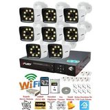 Fury 5525W 8 Kameralı 5MP Lens 1080P 2MP Color Görüntü 1TB 8 Warm Led Gece Görüş Full HD Güvenlik Kamera