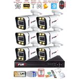 FURY 6 Kameralı 1080P Görüntü Gece Renkli Full Hd 4 x Ultra Led Gece Renkli Güvenlik Kamerası Seti 320GB