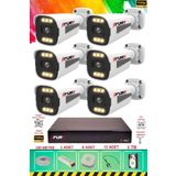 Fury 6 Kameralı 6 Warm Led Gece Renkli Görüş-cepten İzle-su Geçirmez Güvenlik Kamera Seti 1tb
