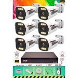 Fury 6 Kameralı 6 Warm LED Gece Renkli Görüş-Cepten Izle-Su Geçirmez Güvenlik Kamerası Seti 320GB
