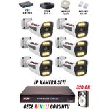Fury 6 Kameralı IP Güvenlik Kamerası Seti 4MP Gece Renkli Su Geçirmez 320GB Full HD Kayıt