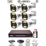 Fury 6 Kameralı Ip Güvenlik Kamerası Seti Sesli 4mp Gece Renkli Su Geçirmez 1506S 1tb