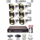Fury 6 Kameralı Ip Güvenlik Kamerası Seti Sesli 4mp Gece Renkli Su Geçirmez 1506S 320GB