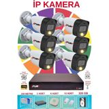 Fury 6 Lı Ip Güvenlik Kamera Seti Sesli 4mp Gece Renkli Su Geçirmez 5515S 320GB