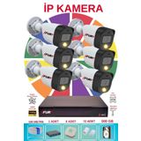 Fury 6 Lı Ip Güvenlik Kamera Seti Sesli 4mp Gece Renkli Su Geçirmez 5515S 500GB