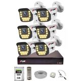 Fury 6 Lı Sesli 15 Warm Led Gece Renkli Görüş Su Geçirmez Güvenlik Kamerası Seti 500Gb