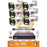 Fury 6 Lı Sesli 6 Warm LED Gece Renkli Görüş Su Geçirmez Güvenlik Kamerası Seti 1tb