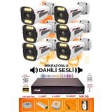 Fury 6 Lı Sesli 6 Warm LED Gece Renkli Görüş Su Geçirmez Güvenlik Kamerası Seti 500GB
