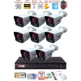 FURY 8 Kameralı 2MP Full HD Görüntü 6 Atom Led Gece Görüşlü Dış Mekan Güvenlik Kamerası Seti 320GB