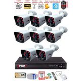 FURY 8 Kameralı 2MP Full HD Görüntü 6 Atom Led Gece Görüşlü Dış Mekan Güvenlik Kamerası Seti 500GB