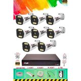 Fury 8 Kameralı 6 Warm LED Gece Renkli Görüş-Cepten Izle-Su Geçirmez Güvenlik Kamerası Seti 1tb