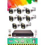 Fury 8 Kameralı 6 Warm LED Gece Renkli Görüş-Cepten Izle-Su Geçirmez Güvenlik Kamerası Seti 500GB
