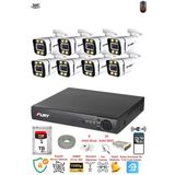 Fury 8 Kameralı Full Hd Gece Renkli - Su Geçirmez Ultra Led Güvenlik Kamerası Seti 1tb