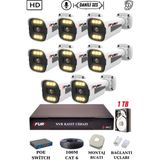 Fury 8 Kameralı Ip Güvenlik Kamerası Seti Sesli 4mp Gece Renkli Su Geçirmez 1506S 1tb