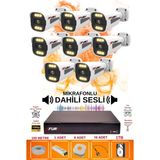 Fury 8 Li Sesli 6 Warm LED Gece Renkli Görüş Su Geçirmez Güvenlik Kamerası Seti 1tb