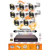 Fury 8 Li Sesli 6 Warm LED Gece Renkli Görüş Su Geçirmez Güvenlik Kamerası Seti 500GB