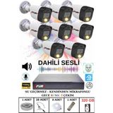 Fury 8 Li Sesli Gece Renkli Görüş Güvenlik Kamerası Su Geçirmez Güvenlik Kamerası Seti 320GB