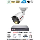 Fury Ip Güvenlik Kamera Seti 1 Kameralı Sesli 4mp Gece Renkli Su Geçirmez IP5515S 500GB - Beyaz