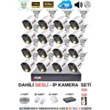 FURY Ip Güvenlik Kamera Seti 16 Kameralı Sesli 4mp Gece Renkli Su Geçirmez Ip5515s 250gb