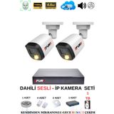 FURY Ip Güvenlik Kamera Seti 2 Kameralı Sesli 4mp Gece Renkli Su Geçirmez Ip5515s 1tb
