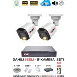 FURY Ip Güvenlik Kamera Seti 2 Kameralı Sesli 4mp Gece Renkli Su Geçirmez Ip5515s 500gb
