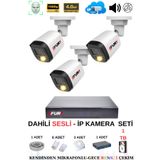FURY Ip Güvenlik Kamera Seti 3 Kameralı Sesli 4mp Gece Renkli Su Geçirmez Ip5515s 1tb