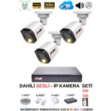 FURY Ip Güvenlik Kamera Seti 3 Kameralı Sesli 4mp Gece Renkli Su Geçirmez Ip5515s 250gb