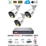 FURY Ip Güvenlik Kamera Seti 3 Kameralı Sesli 4mp Gece Renkli Su Geçirmez Ip5515s 320gb