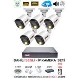 Fury Ip Güvenlik Kamera Seti 5 Kameralı Sesli 4Mp Gece Renkli Su Geçirmez Ip5515s 500Gb