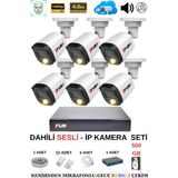 Fury Ip Güvenlik Kamera Seti 6 Kameralı Sesli 4mp Gece Renkli Su Geçirmez IP5515S 500GB - Beyaz