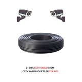Fury Yer Altı Cctv Kablo 2+1 0.5mm Polietilen Güvenlik Kamera Kablo 100m
