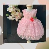Furya Kids 0-6 Ay 4 Parça Yenidoğan Bebek Mevlüt Elbisesi Prenses Elbise Dantelli Kız Bebek Mevlüt Elbisesi - Pembe - 0 - 6 Ay
