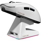 Furycube G9 Pro PAW3311 Ekranlı, Sarj Istasyonlu, Kablolu, Bluetooth, 2.4ghz Wifi, 22000DPI, Kablosuz Gaming Oyuncu Mouse Beyaz