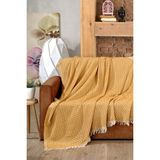 Fushia Natural Keten Koltuk Örtüsü & Kara Tezgah Dokuma Koltuk Şalı - Bordo - 170 x 210 cm