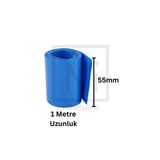 Fusion Tech Shrink Isıyla Daralan Makaron - 55mm Genişlik x 1 Metre Uzunluk - Mavi