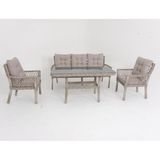 Fusion Üçlü Rattan Bahçe Oturma Grubu | Rehome - Dikdörtgen - 1