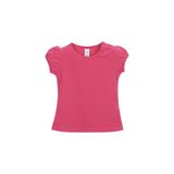 Fuşya Basic Kız Bebek Çıtçıtlı Sıfır Yaka Karpuz Kol Tişört