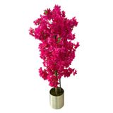 FUŞYA BEGONVİL 180 CM YAPAY AĞAÇ 30X30 METAL SAKSI