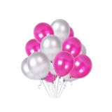 Fuşya - Gümüş Karışık Metalik Balon 100 Adet + 5 mt Balon Zinciri