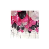Fuşya - Gümüş - Siyah Karışık Metalik Balon 25 Adet