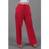 Fuşya Krinkıl Kumaş Basic Kadın Plaj Pantolon MG1778