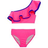 Fuşya mor biyeli kız çocuk bikini takım DB200621BT Fuşya 5-6 Yaş