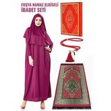 Fuşya Namaz Elbiseli İbadet Seti