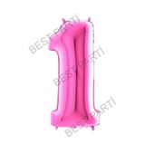 Fuşya Pembe Folyo Rakam Balon 100 Cm 1