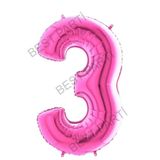 Fuşya Pembe Folyo Rakam Balon 100 Cm 3